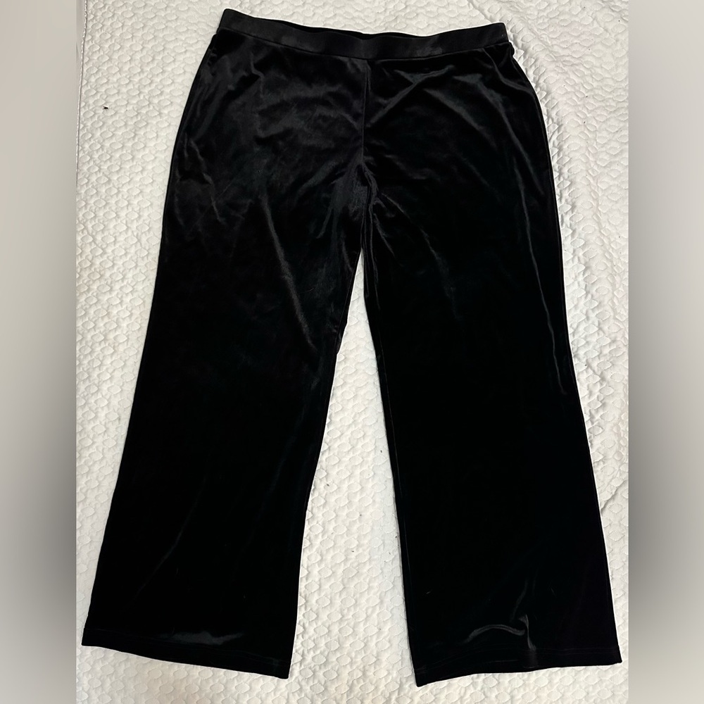 RUBY RD BLACK VELOUR PANTS XL